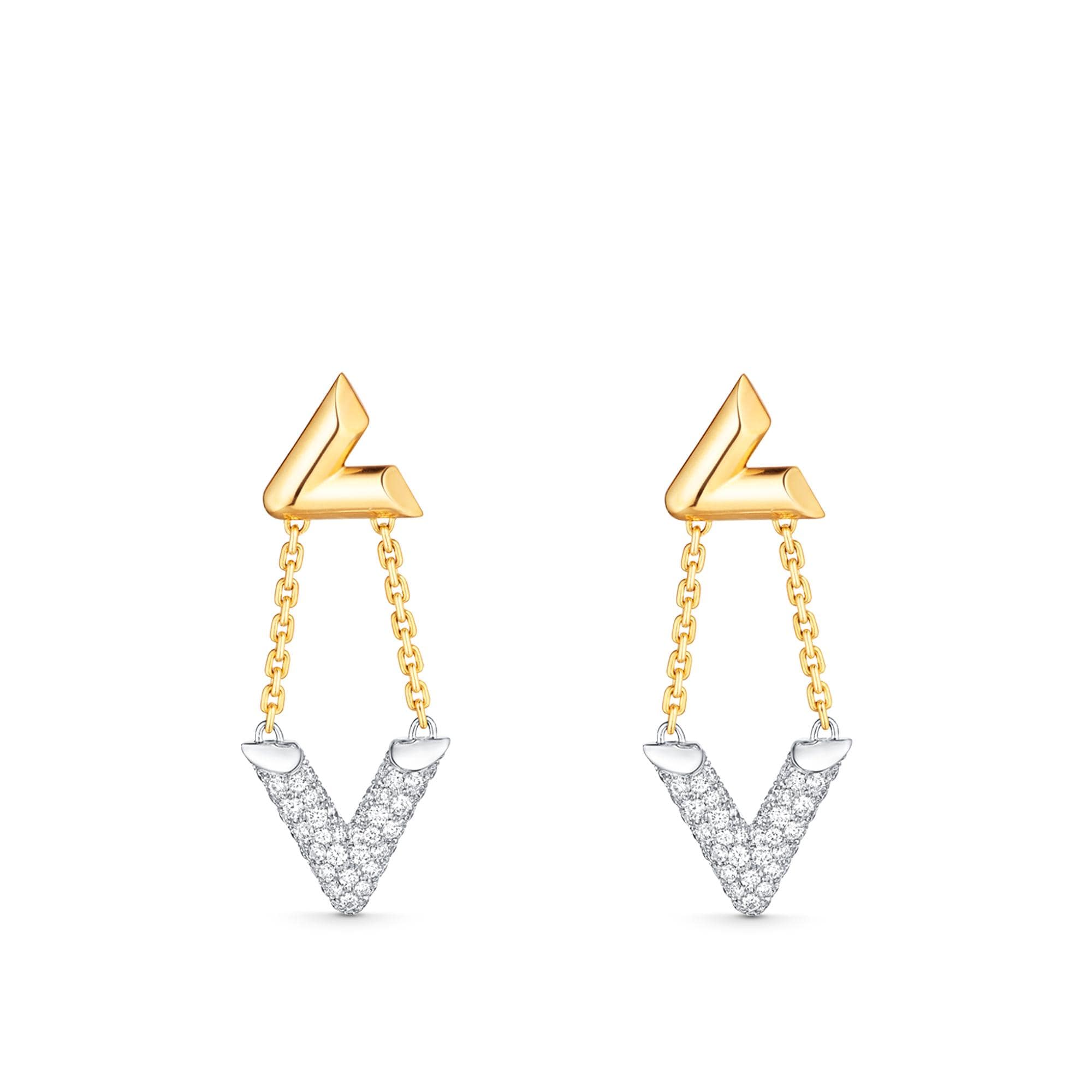 Louis vuitton gold deals v earrings